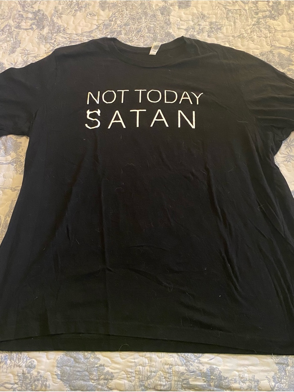 Not Today Satan Black Graphic Tee - Men's Casual Shirt